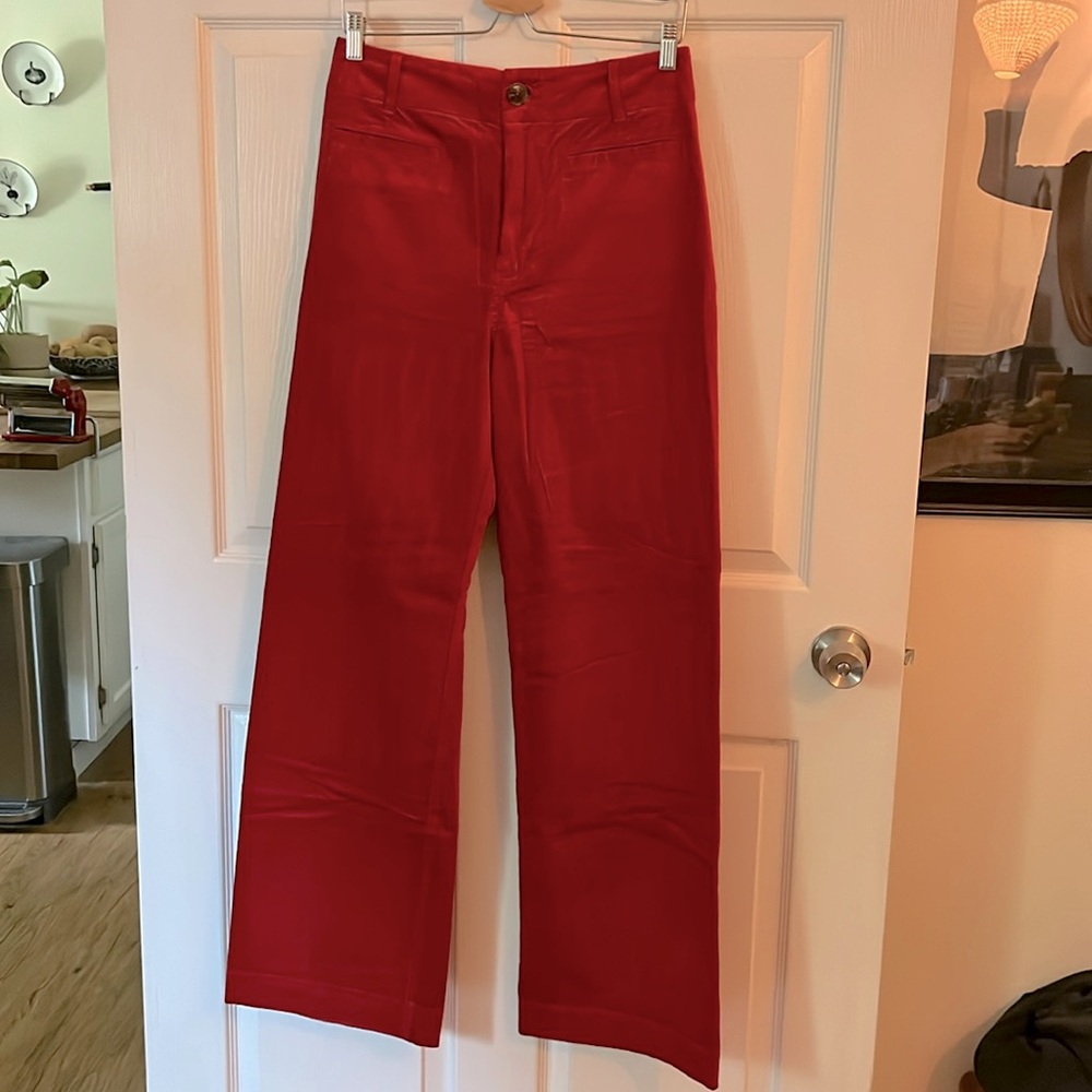 Like new bright red corduroy pants!